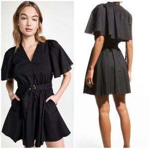 Black Halo 100% cotton cape Women's Dress